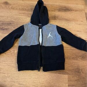 Jordan Kids Black and Gray Zip-Up Hoodie